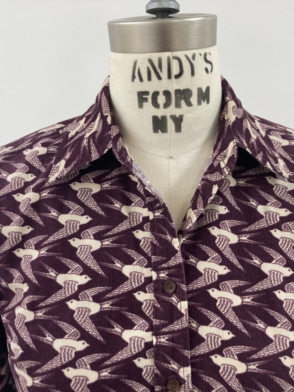 NWT Boden micro-corduroy women’s shirt size 6 swallow design - Picture 5 of 10